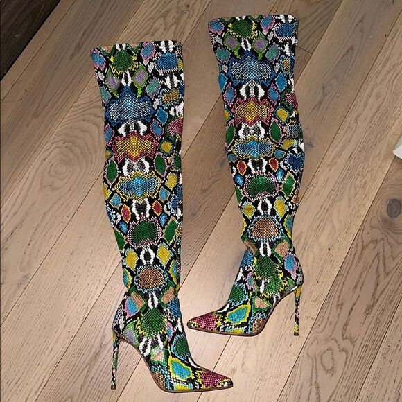 Vava bright multi Boot Over Knee Pointy Toe Boot - Picture 3 of 8